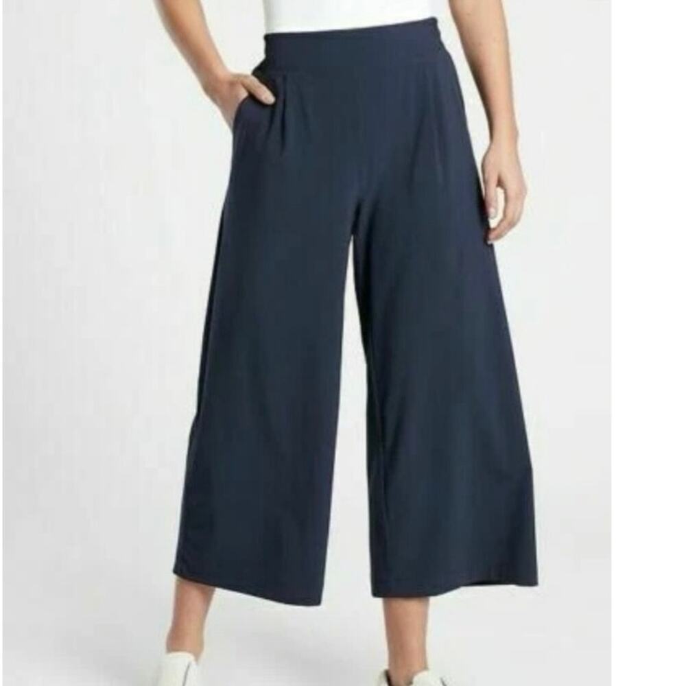 Athleta Brooklyn Wide Leg Crop Pant Navy